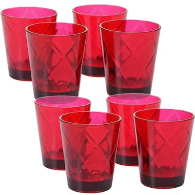 Certified International Red Acrylic 15-ounce Double Old Fashion Glasses (Pack of 8)