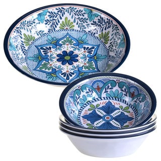 Certified International Talavera Blue Melamine Salad/Serving Set (Pack ...