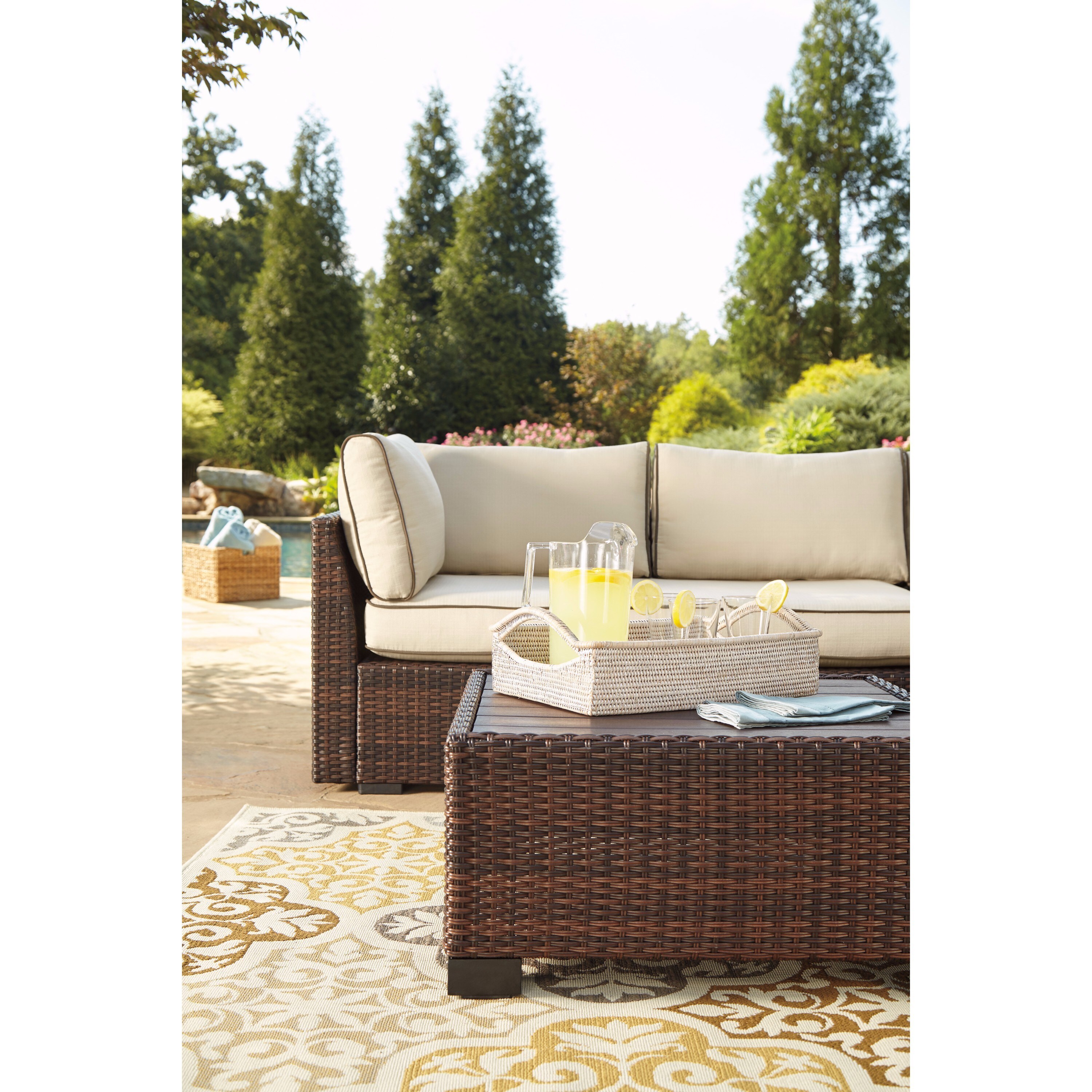 Shop Loughran Brown Outdoor Sectional Set On Sale Overstock 14174277