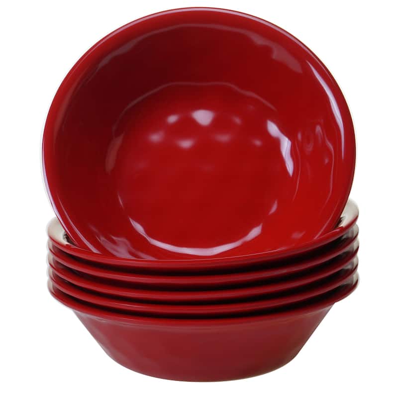 Certified International Solid Red All-purpose Bowls, Set of 6
