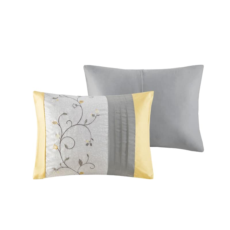Madison Park Belle Yellow 7 Piece Embroidered Comforter Set