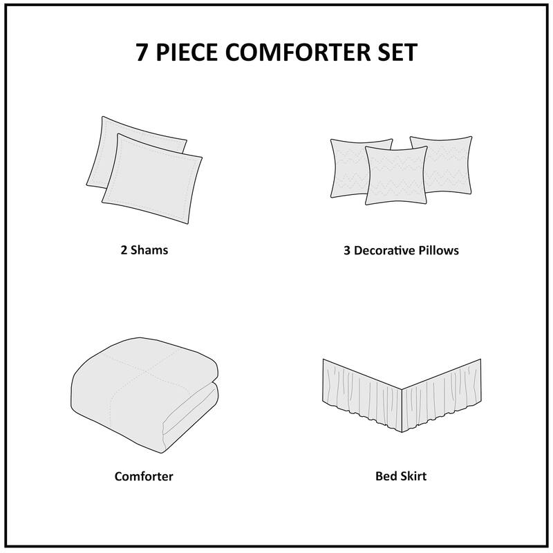 Madison Park Belle Yellow 7 Piece Embroidered Comforter Set