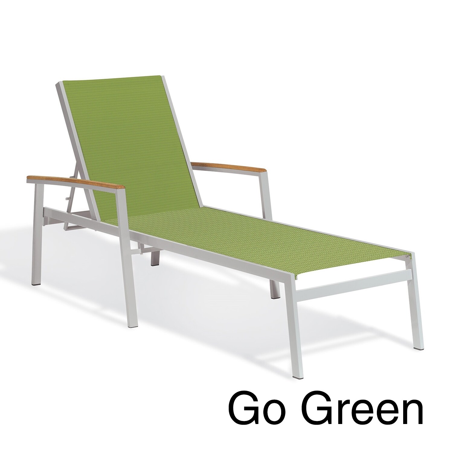 Shop Oxford Garden Travira Chaise Lounge With Teak Armcaps Set Of
