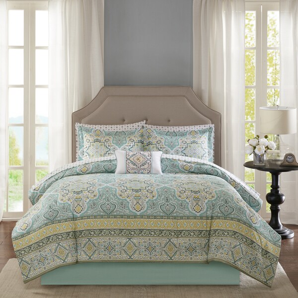Copper Grove Coola Aqua Complete Comforter and Cotton Sheet Set