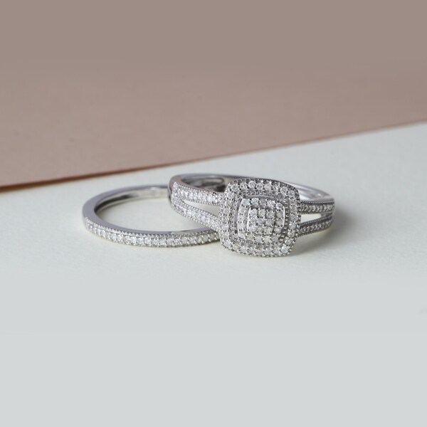 Clear CZ Cluster Bar Line Wedding Ring New .925 Sterling Silver Band Sizes 5-9