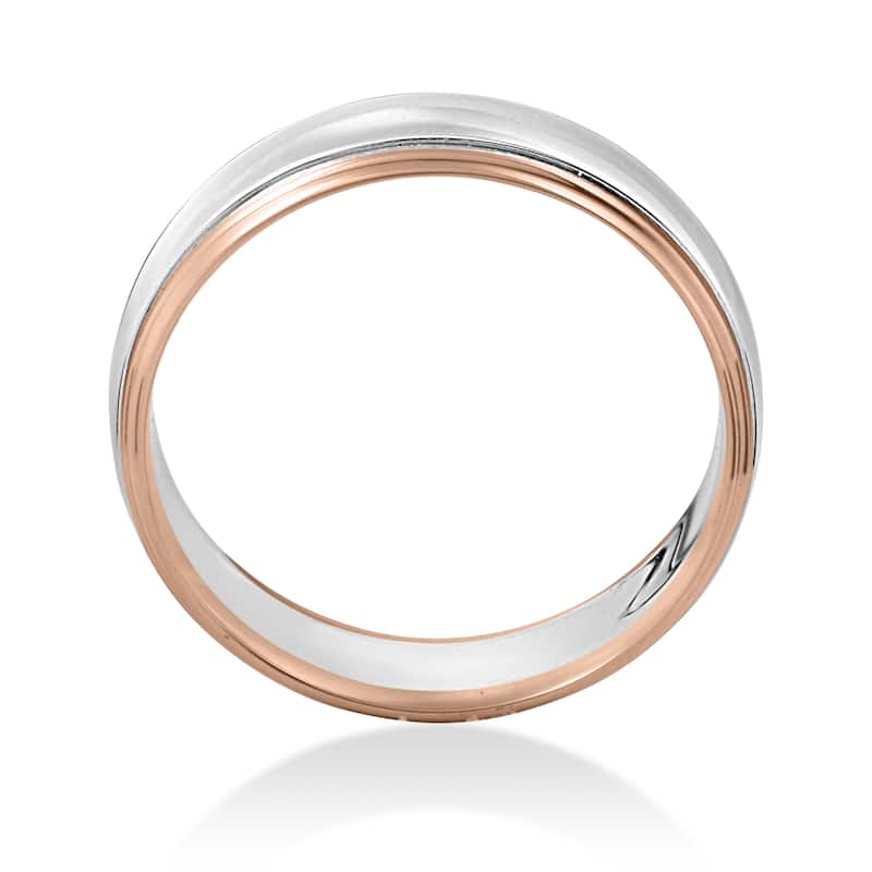 14k Two-Tone Gold Men's 6mm Polished Wedding Band