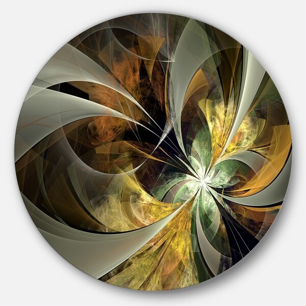 Shop Designart 'Symmetrical Gold Fractal Flower' Modern Floral Glossy Metal Wall Art - Free ...