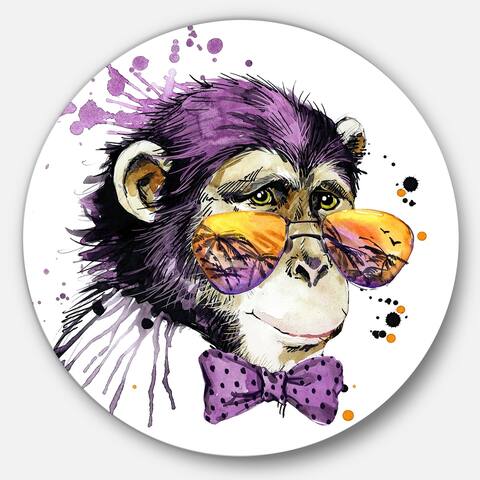 Designart 'Cool Monkey' Animal Glossy Metal Wall Art
