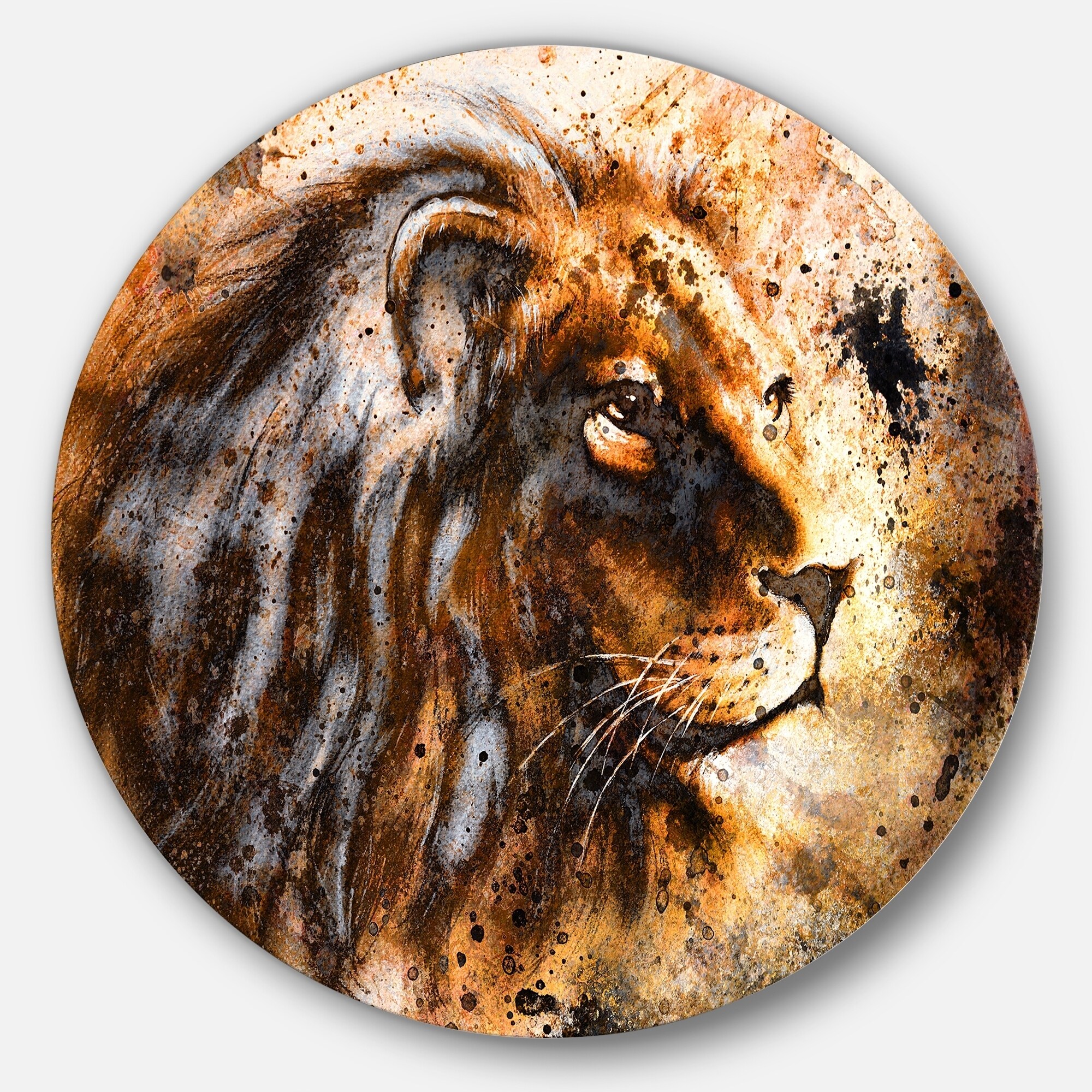 Designart undefinedLion Collageundefined Animal Glossy Large Disk Metal Wall Art - Overstock - 14184818 Designart undefinedLion Collageundefined Animal Glossy Large Disk Metal Wall Art - Overstock - 14184818