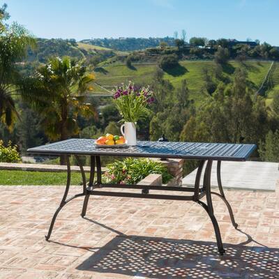 Alfresco Cast Aluminum Patio Dining Table by Christopher Knight Home - 67.50 L x 37.50 W x 29 H