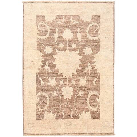 Handmade One-of-a-Kind Vegetable Dye Oushak Wool Rug (Afghanistan) - 2'2 x 3'2