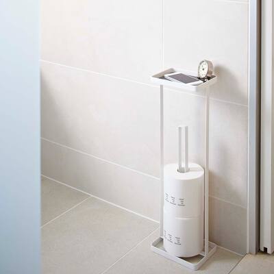 Tower Toilet Paper Stand with Tray by Yamazaki Home