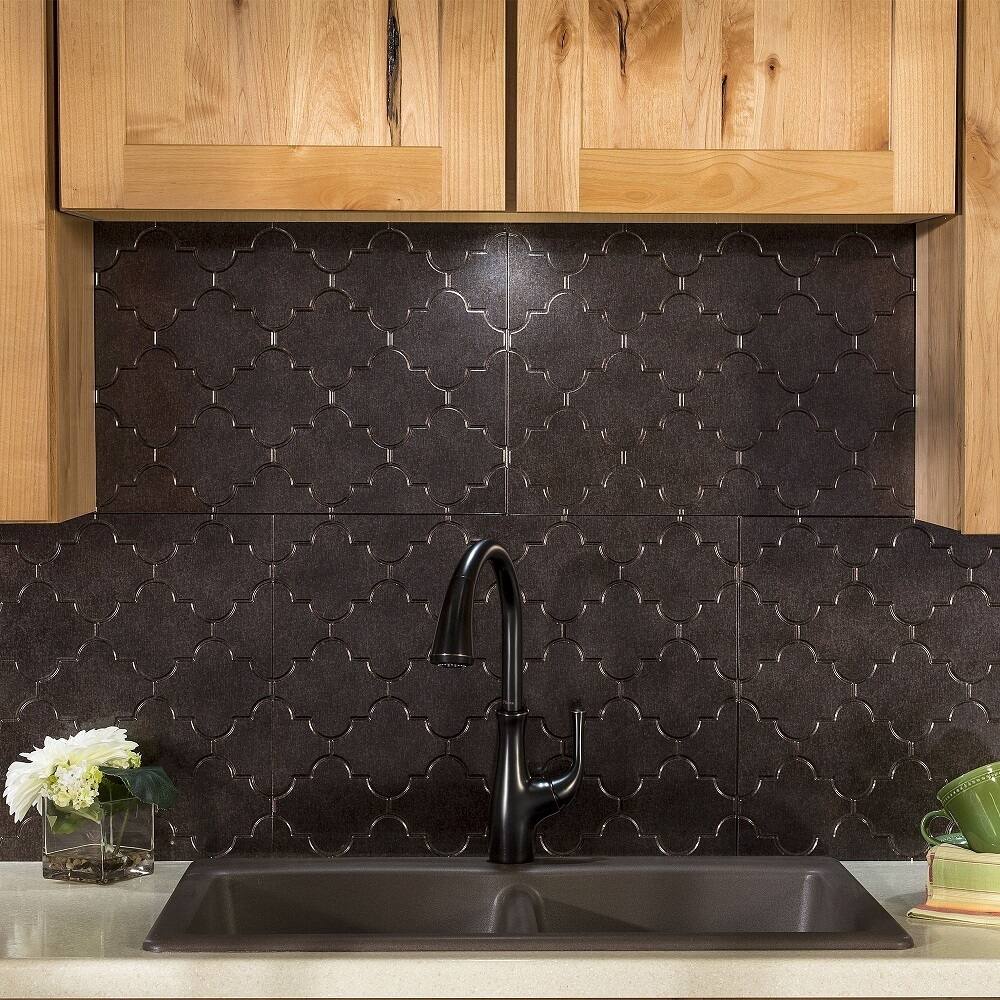 Fasade Monaco Smoked Pewter Backsplash Panel