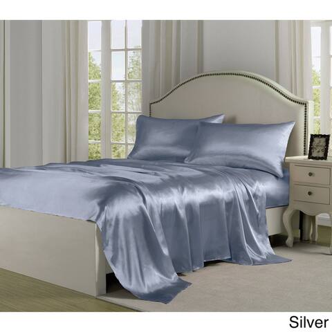 Silver Satin Sheet Sets Online At Our Best Sheets Charmeuse Satin Sheet Set