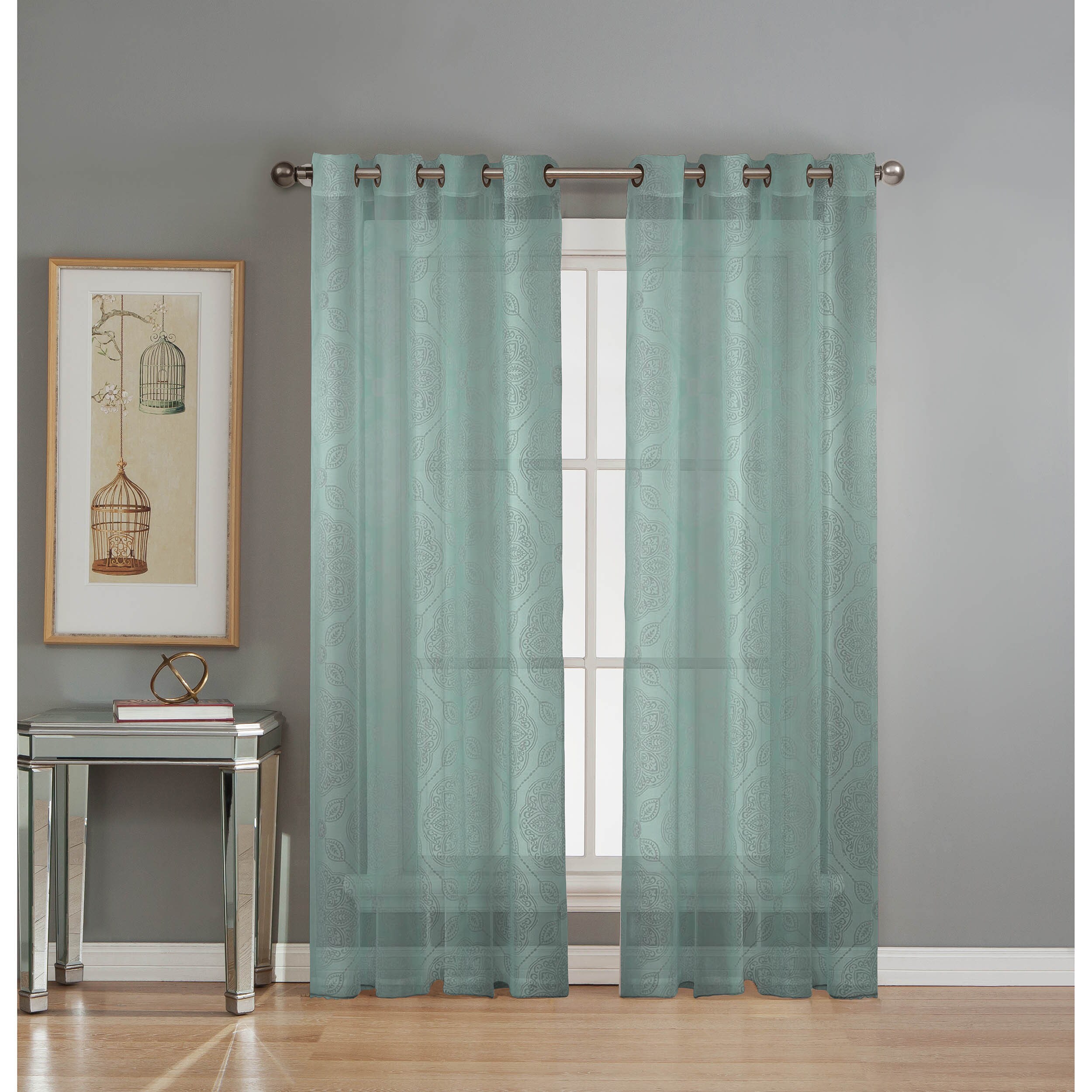 Window Elements Diamante Cotton Blend 84 Inch Burnout Sheer Window Elements Diamante Cotton Blend