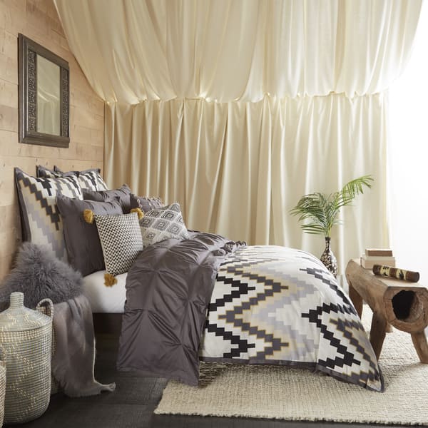 Shop Blissliving Home 3 Piece Tanzania Harper Pewter Duvet Cover