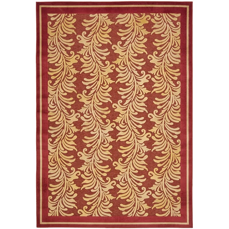 Martha Stewart by SAFAVIEH Handmade Plume Stripe Viscose Rug - 5'3" x  7'6" - Red - Rectangle