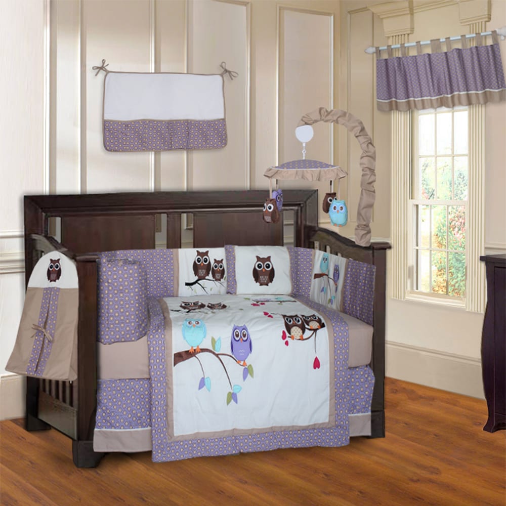 purple and teal crib bedding sets