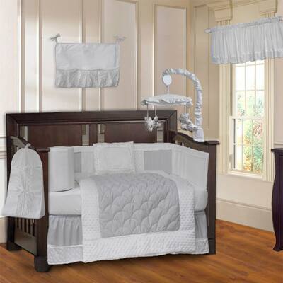 BabyFad Minky White 10-piece Crib Bedding Set