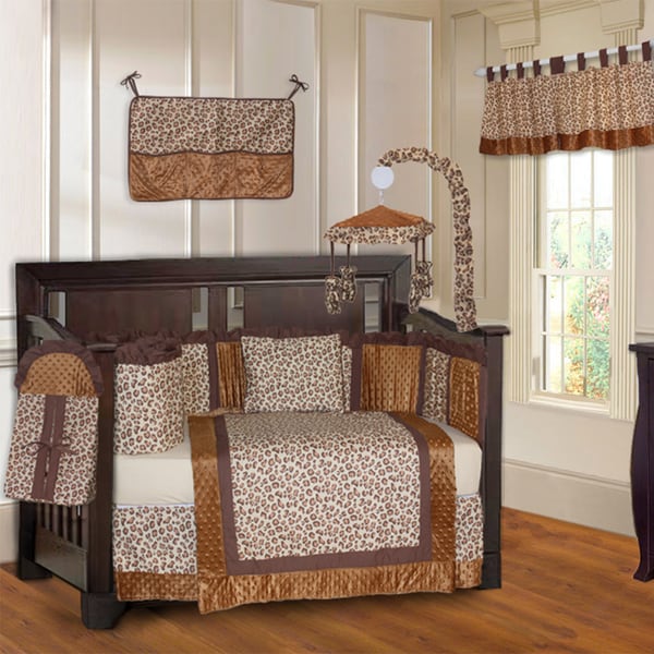 Shop BabyFad Leopard Brown 10-piece Crib Bedding Set ...