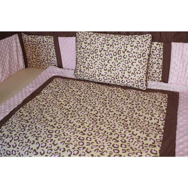 Shop Babyfad Leopard Pink 10 Piece Crib Bedding Set Overstock