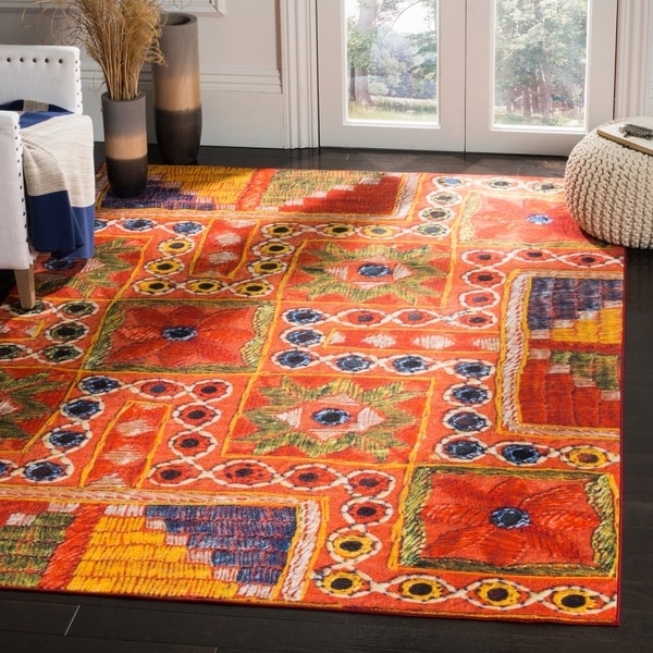 Safavieh Aztec Orange Multi Area Rug 8 X 10 Free Safavieh Aztec Orange Multi Area Rug 8 X27