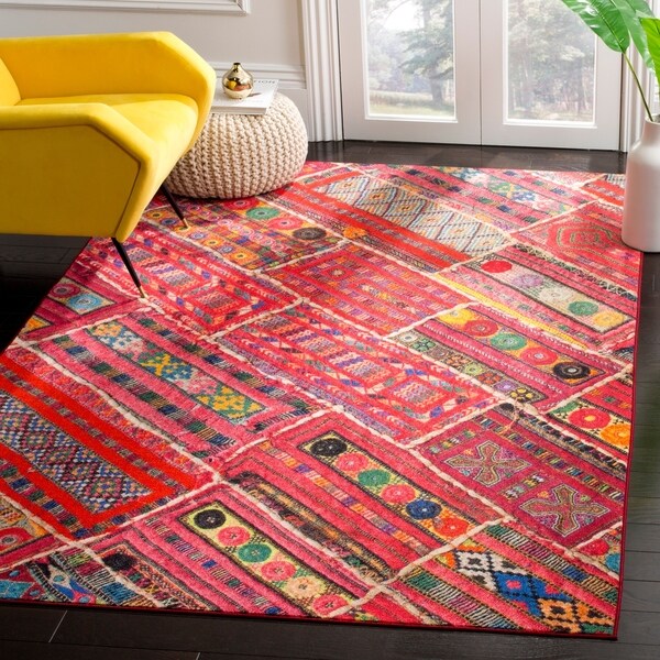 Shop Safavieh Aztec Coral / Multi Area Rug - 8' x 10' - On Sale - Free