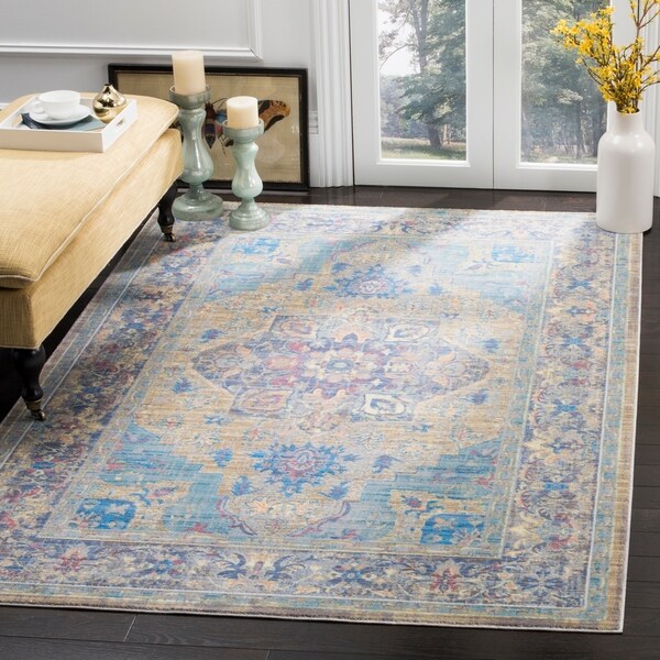 Safavieh Claremont Blue Gold Area Rug 8 X 10 On Safavieh Claremont Blue Gold Area Rug 8 X27