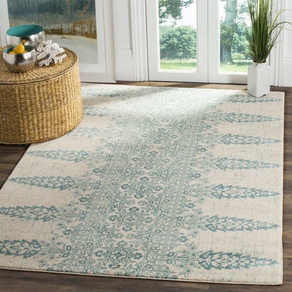 Safavieh Evoke Vintage Ivory / Teal Distressed Rug - 8' x 10'