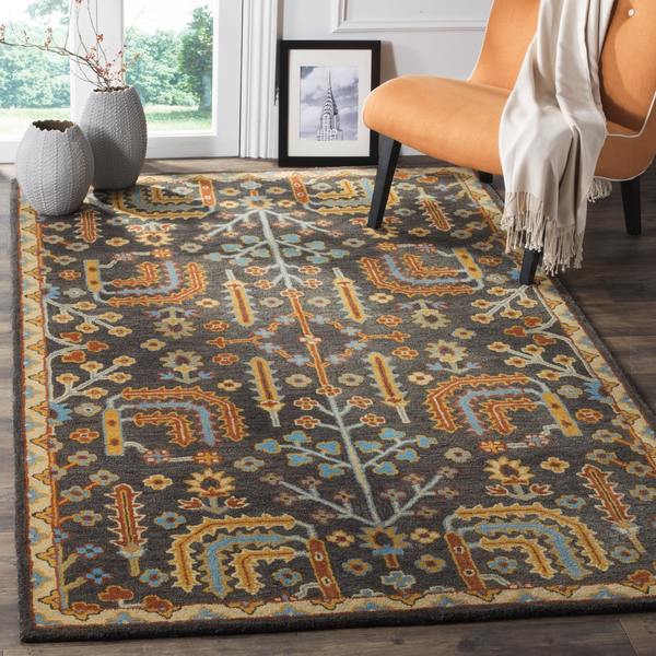 Safavieh Heritage HandWoven Wool Charcoal / Multi Area Rug 8' x 10
