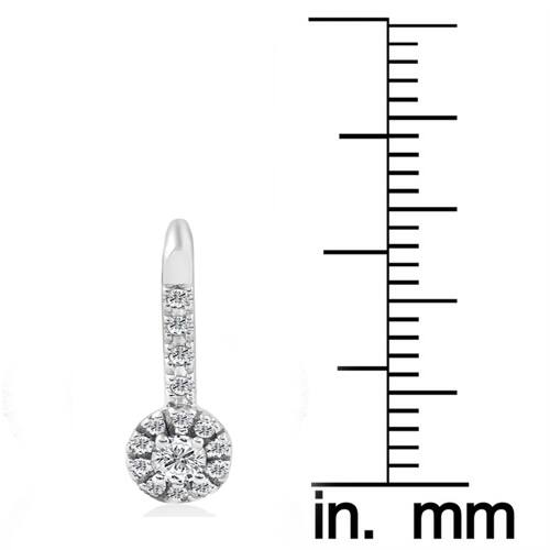 10k White Gold 1/4 ct TDW Diamond Halo Drop Stud Earrings