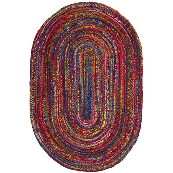 Safavieh Hand Woven Reversible Braided Red Multi Cotton Rug Safavieh Hand Woven Reversible Braided Red Multi Cotton Rug 6 X27
