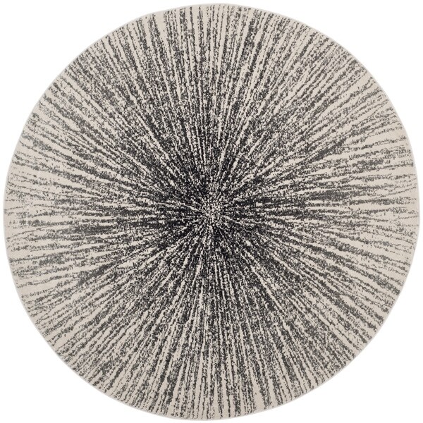 Safavieh Evoke Vintage Abstract Burst Black/ Ivory Distressed Rug - 5'1 round