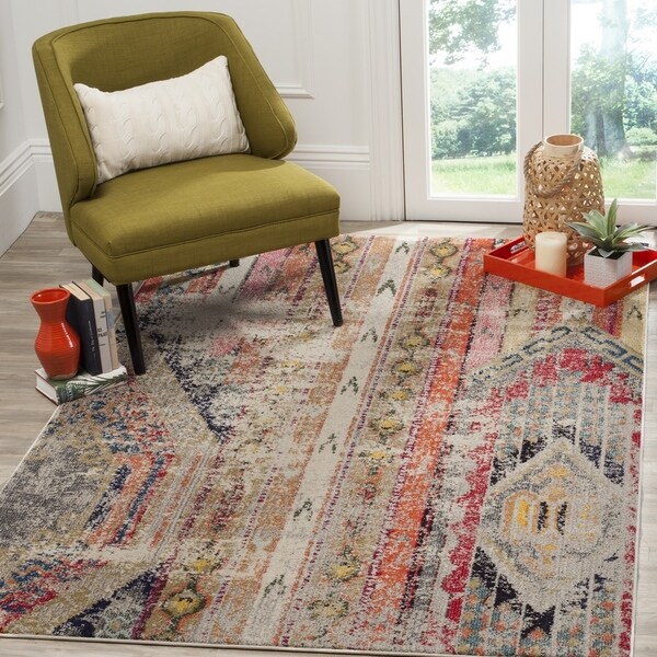 Safavieh Monaco Vintage Bohemian Light Grey Multi Distressed Safavieh Monaco Vintage Bohemian Light Grey Multi Distressed Rug 9 X27 X