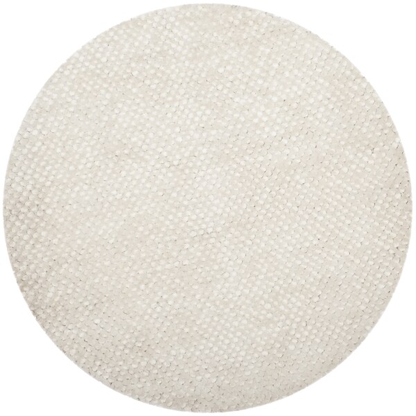 Safavieh Hand-Woven Saint Tropez Snow White Polyester Shag Rug - 6' Round