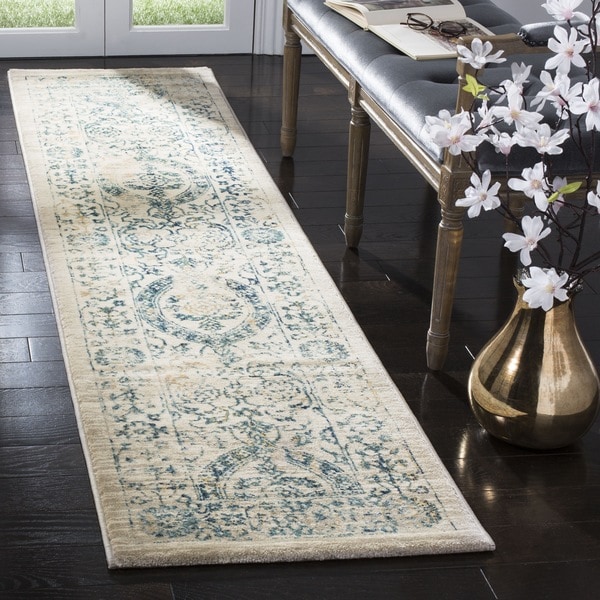 Safavieh Evoke Vintage Oriental Beige/ Turquoise Distressed Runner (2' x 12')