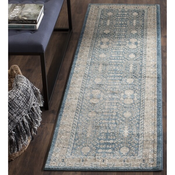 Safavieh Sofia Vintage Blue Beige Distressed Area Rug Runner Safavieh Sofia Vintage Blue Beige Distressed Area Rug Runner 2 X27