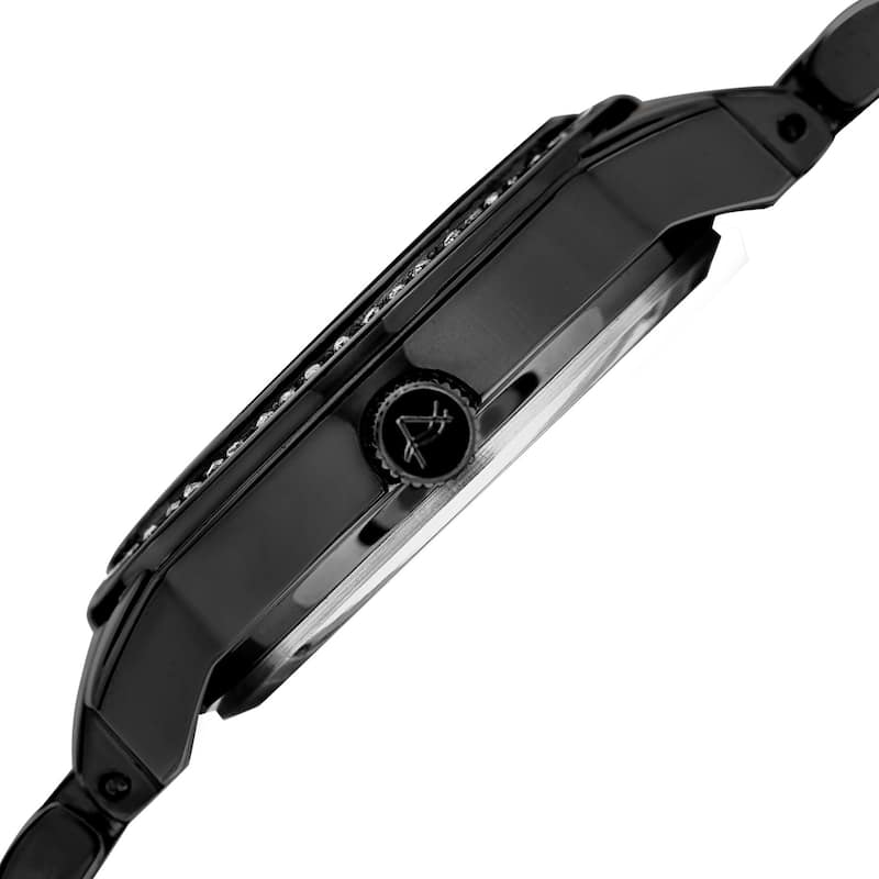 August Steiner Women's Quartz Multifunction Diamond Black Bracelet Watch