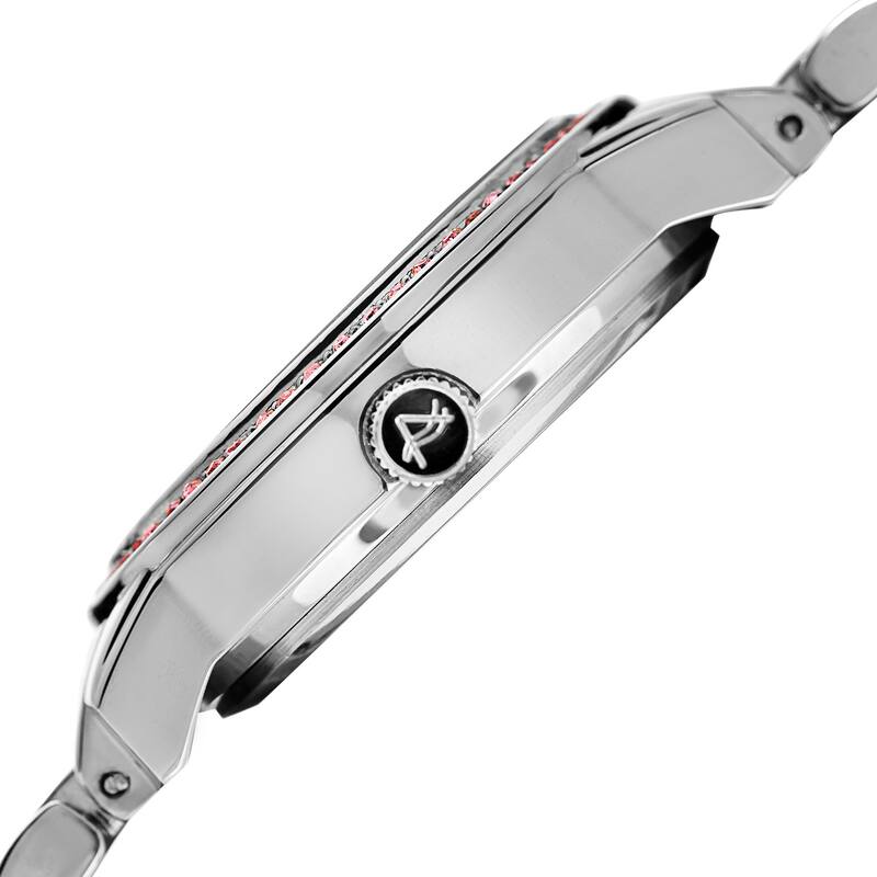 August Steiner Women's Quartz Multifunction Diamond Silver-Tone Bracelet Watch