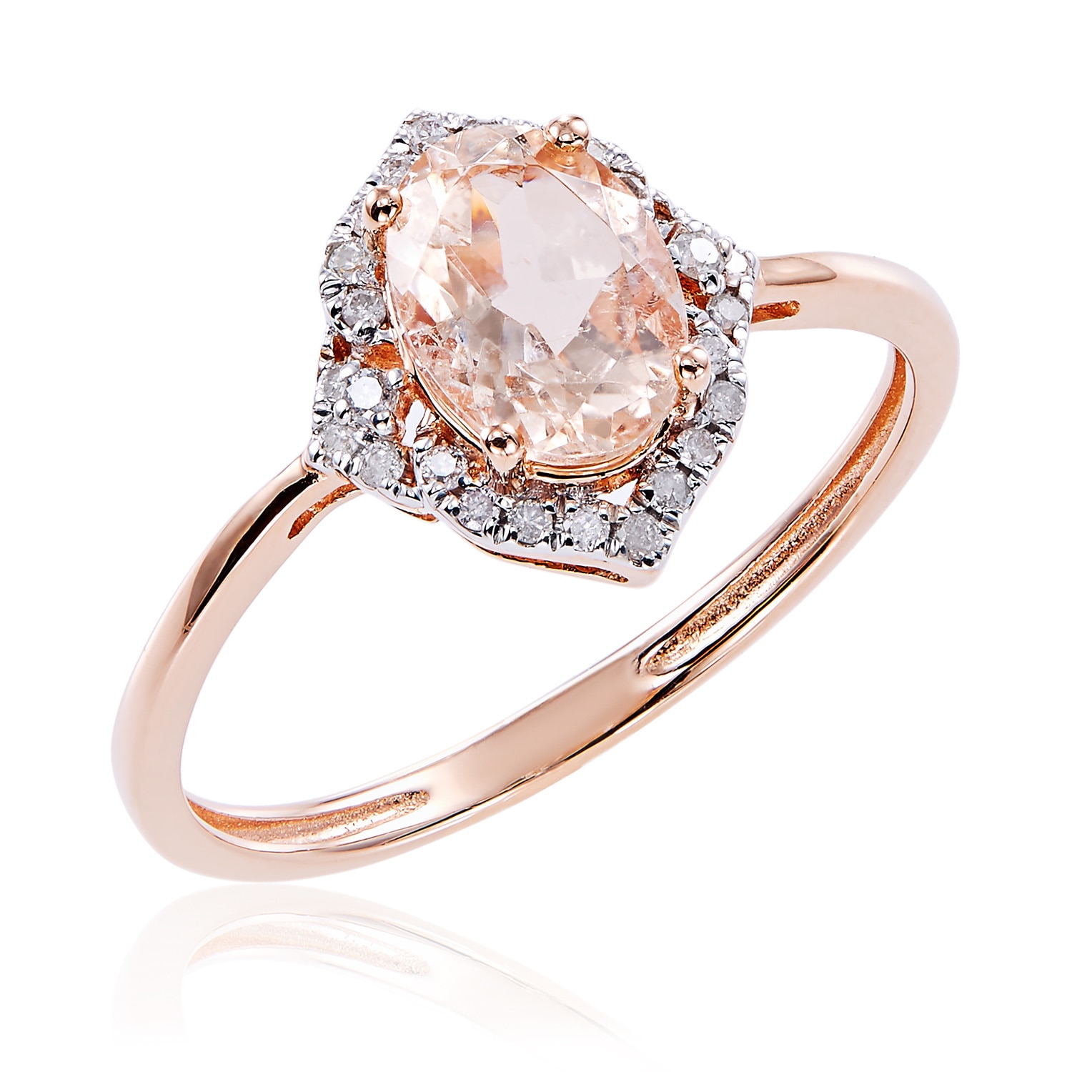 Size-5.75 G-H,I2-I3 Diamond Wedding Band in 10K Pink Gold 1//10 cttw,