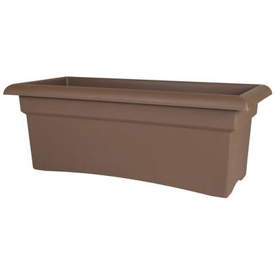 Bloem Brown Plastic 26-inch Veranda Deck Box Planter