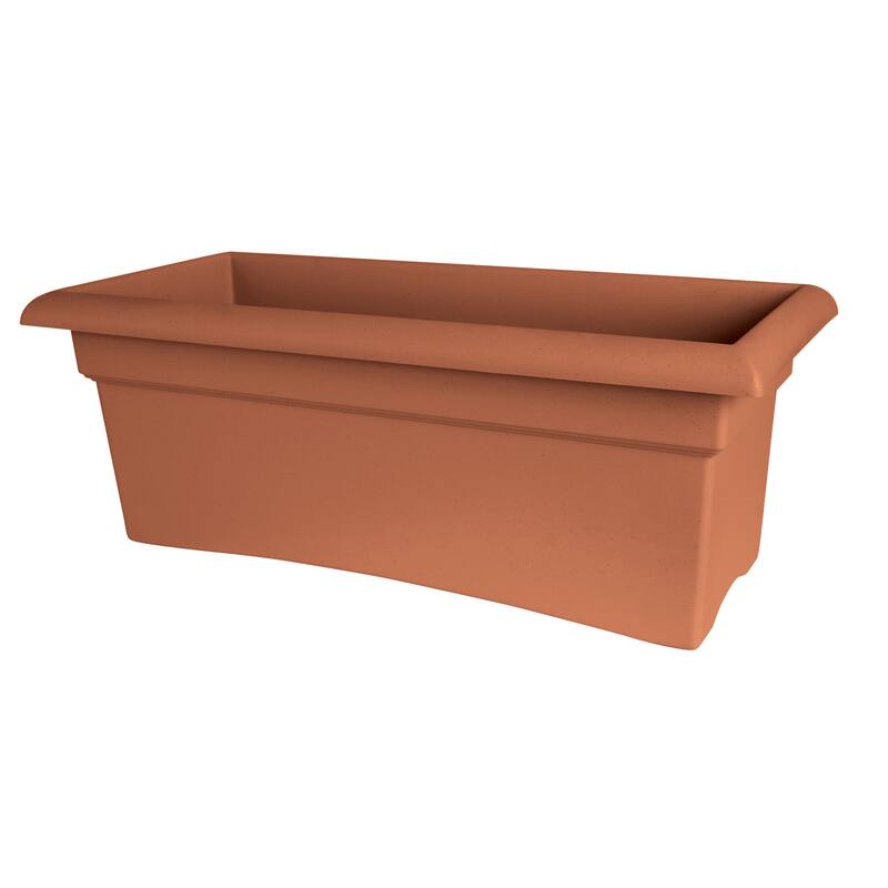 Bloem Veranda Terra Cotta Orange Plastic 26-inch Deck Box Planter
