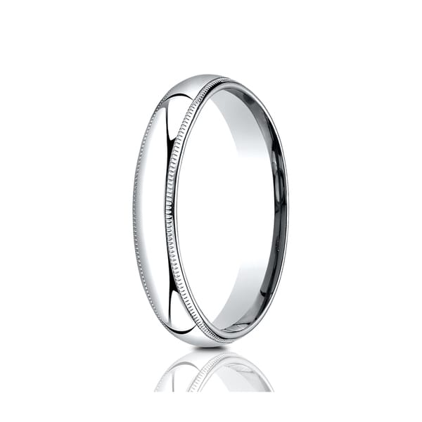 14k Yellow or White Gold 4mm Plain Milgrain Wedding Band