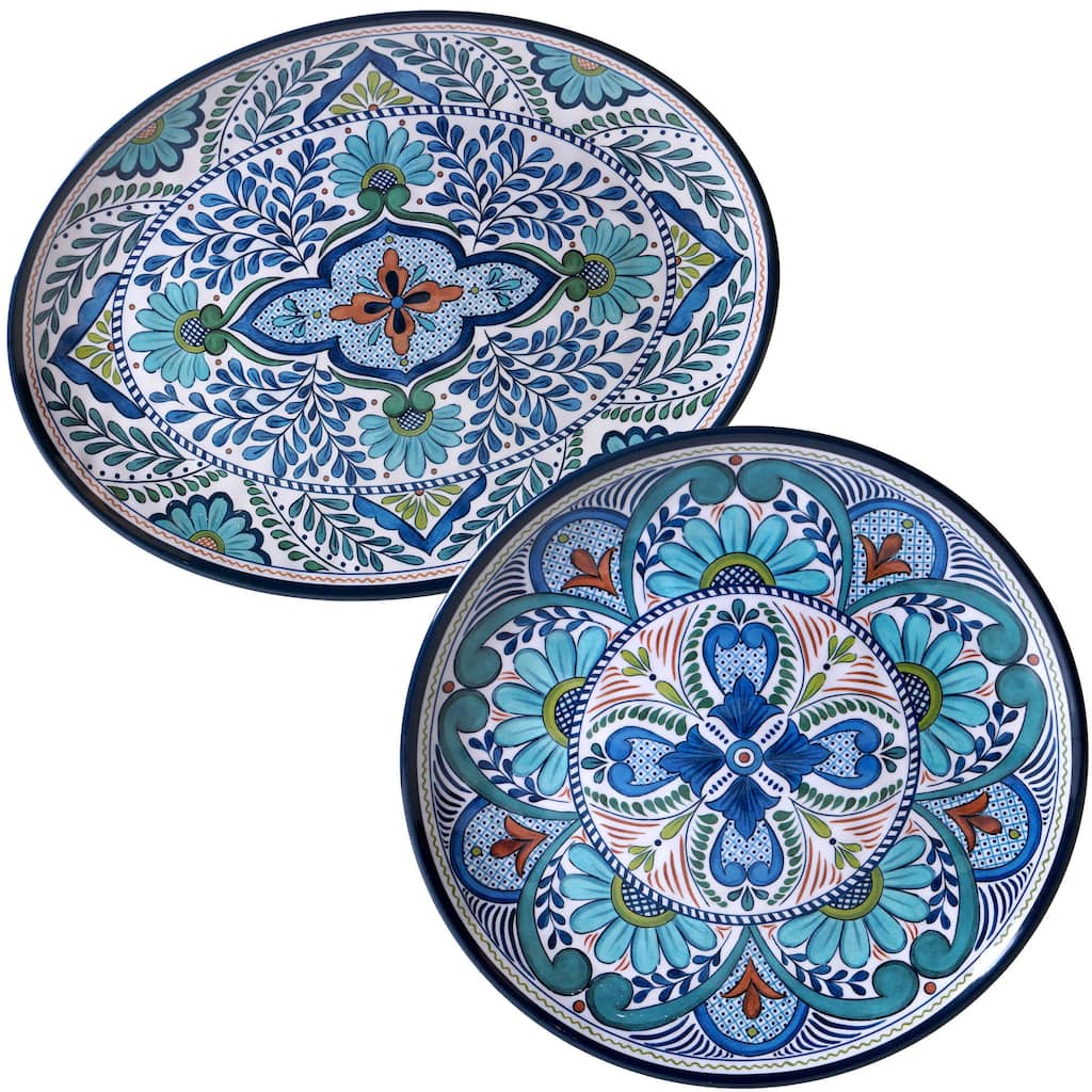 Certified International Nancy Green 'Talavera' Floral Platters (Set of 2)