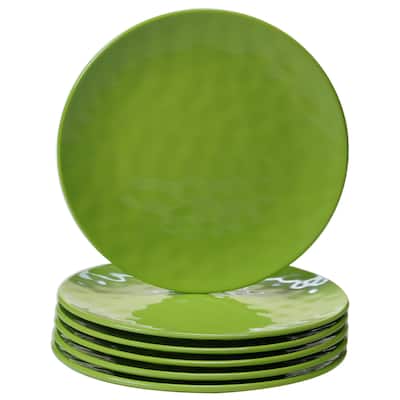 Certified International Green Melamine Salad Plates (Set of 6)