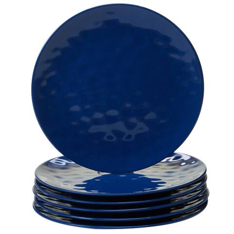 Certified International Solid Cobalt Blue Dinner Plates, Set of 6