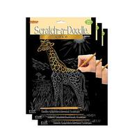 ArtLover Animal-themed Gold Scratch-a-Doodle Activity Kits (Set of 3)