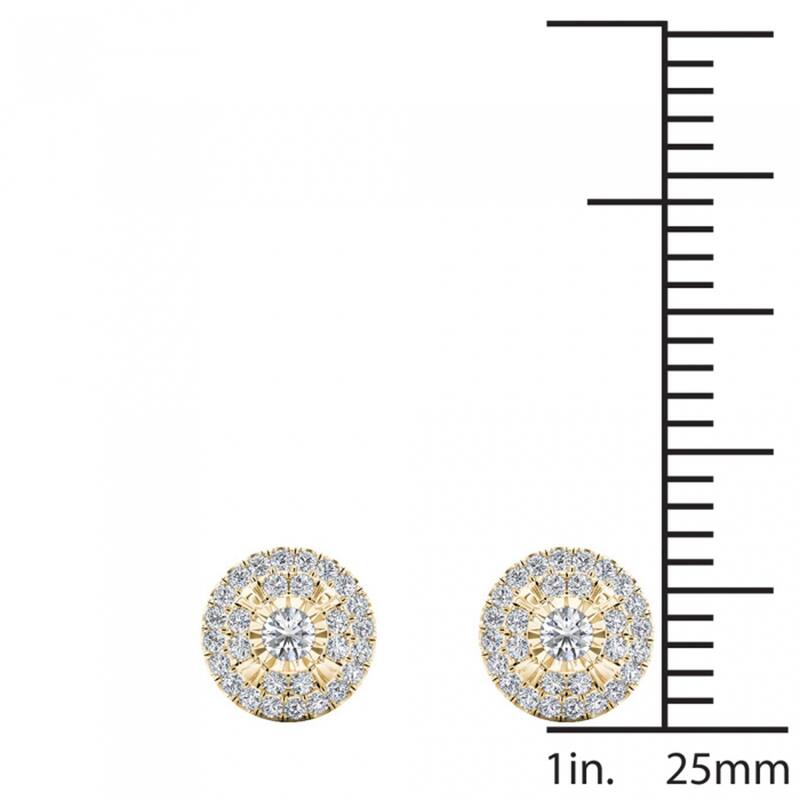 De Couer 10k Yellow Gold 1/4ct TDW Diamond Cluster Earrings