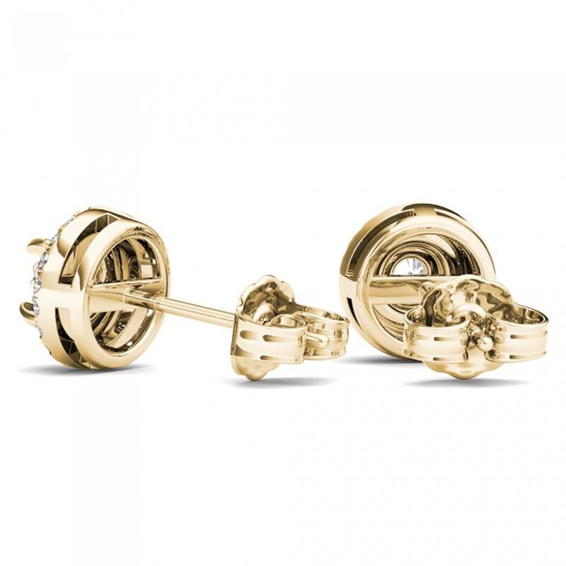 De Couer 10k Yellow Gold 1/4ct TDW Diamond Cluster Earrings