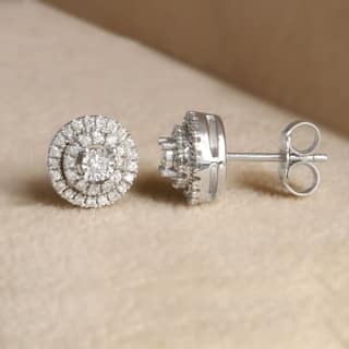 Fine Sterling Silver Diamond Earrings Online At Sterling Silver 1 4ct Diamond Stud Earrings